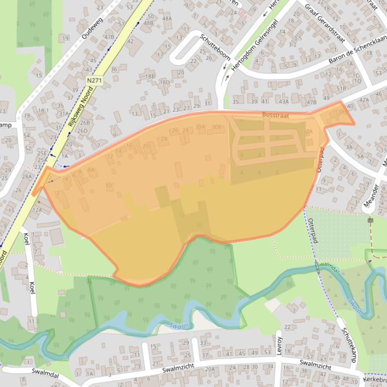 Kaart van postcodegebied 6071XW.