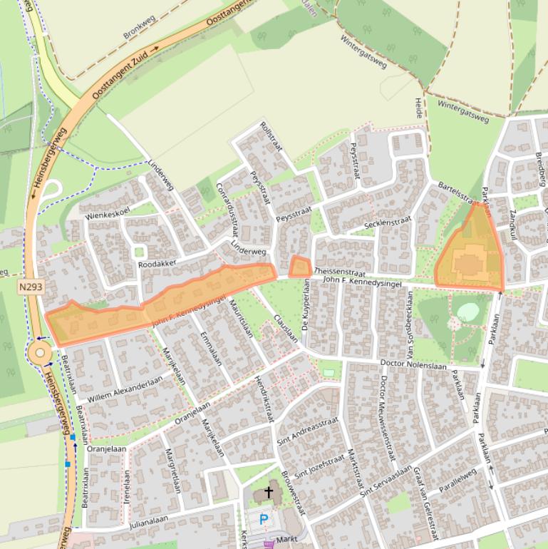 Kaart van postcodegebied 6074AG.