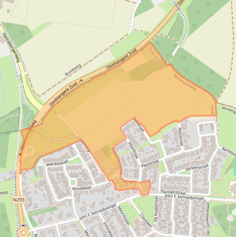 Kaart van postcodegebied 6074AH.