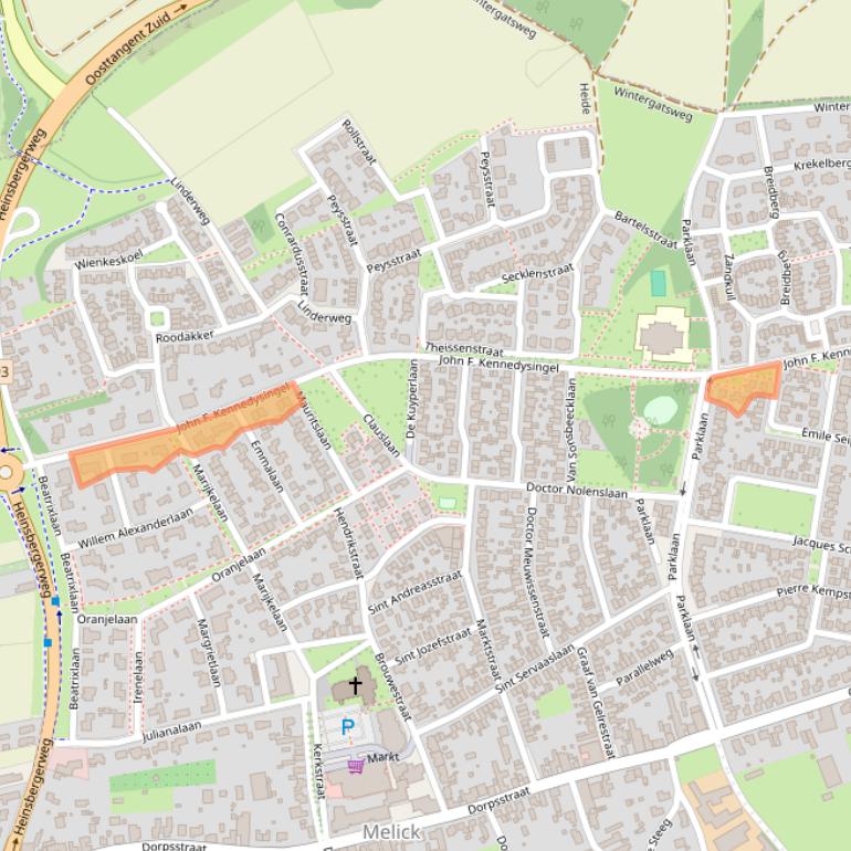 Kaart van postcodegebied 6074AJ.