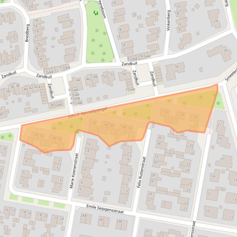 Kaart van postcodegebied 6074AK.