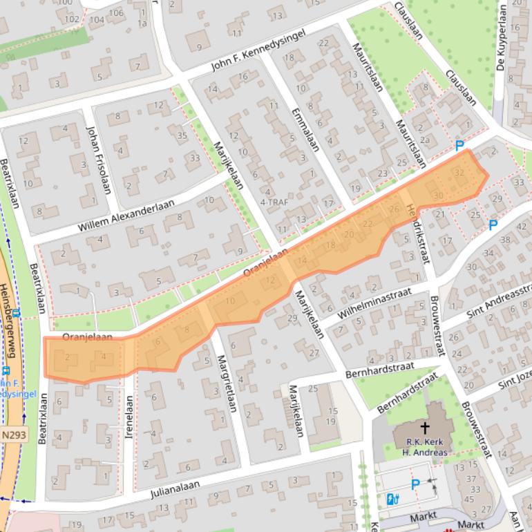 Kaart van postcodegebied 6074AV.