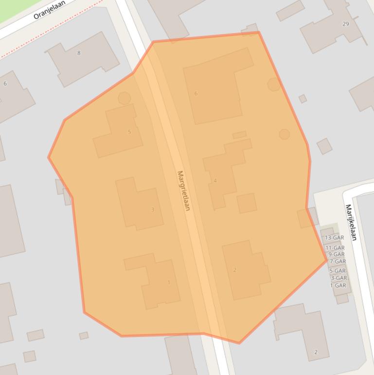 Kaart van postcodegebied 6074AX.