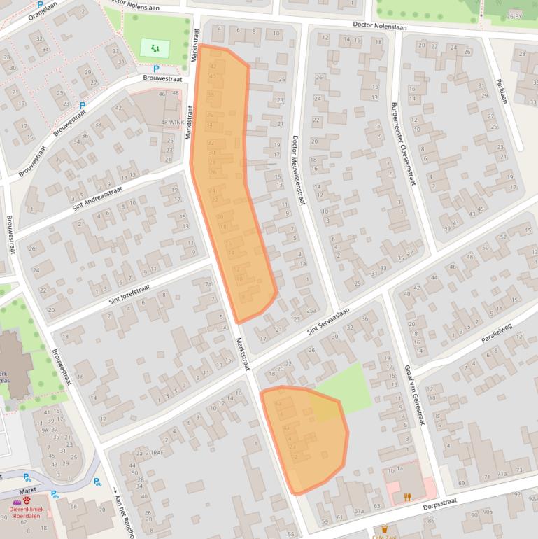 Kaart van postcodegebied 6074BS.