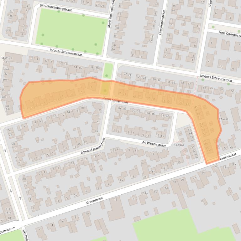 Kaart van postcodegebied 6074CN.
