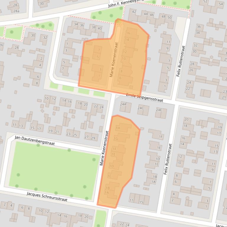 Kaart van postcodegebied 6074CZ.