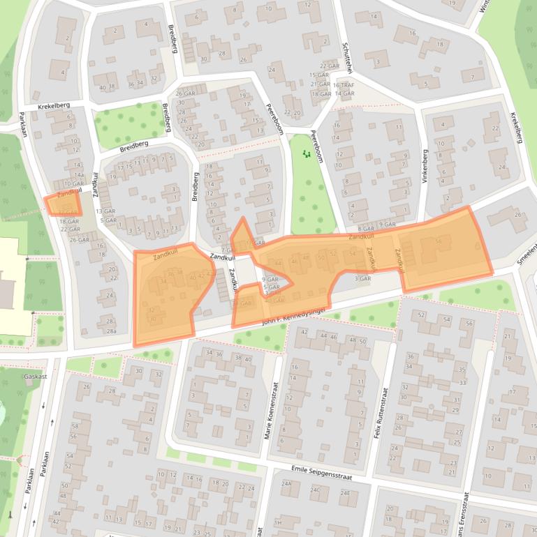 Kaart van postcodegebied 6074DD.