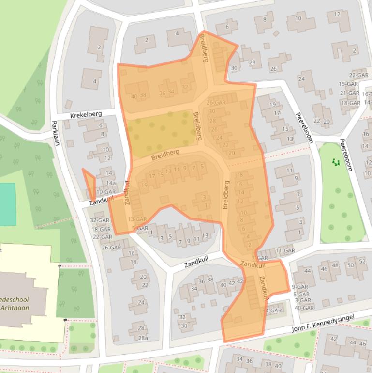 Kaart van postcodegebied 6074DG.