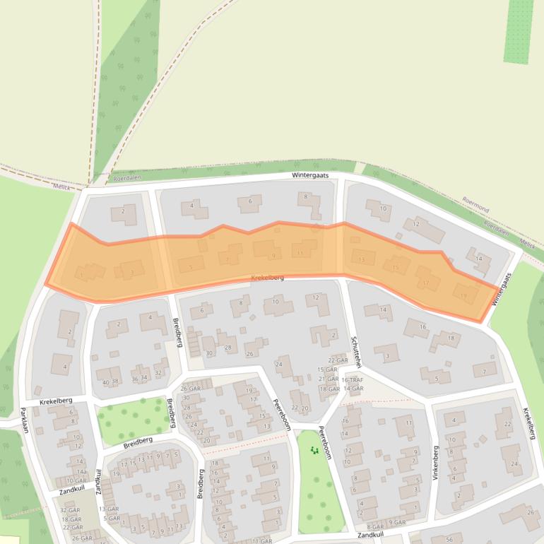 Kaart van postcodegebied 6074DP.