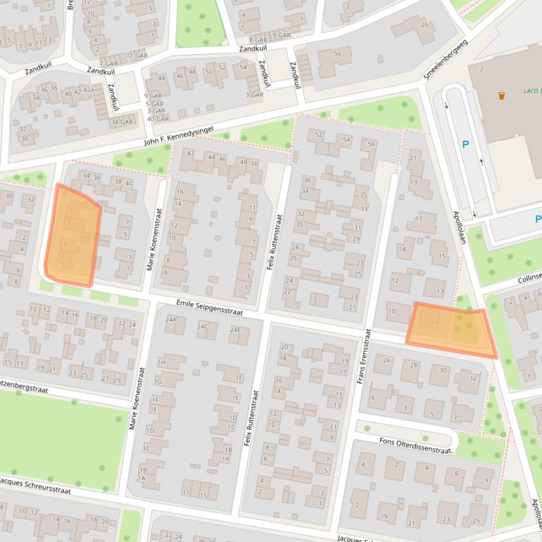 Kaart van postcodegebied 6074EE.