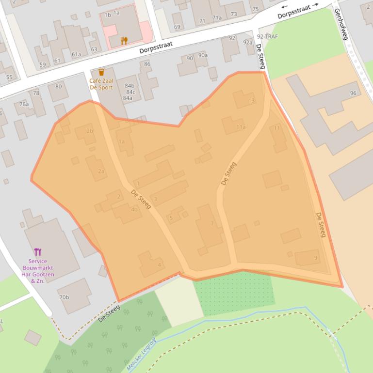 Kaart van postcodegebied 6074EV.