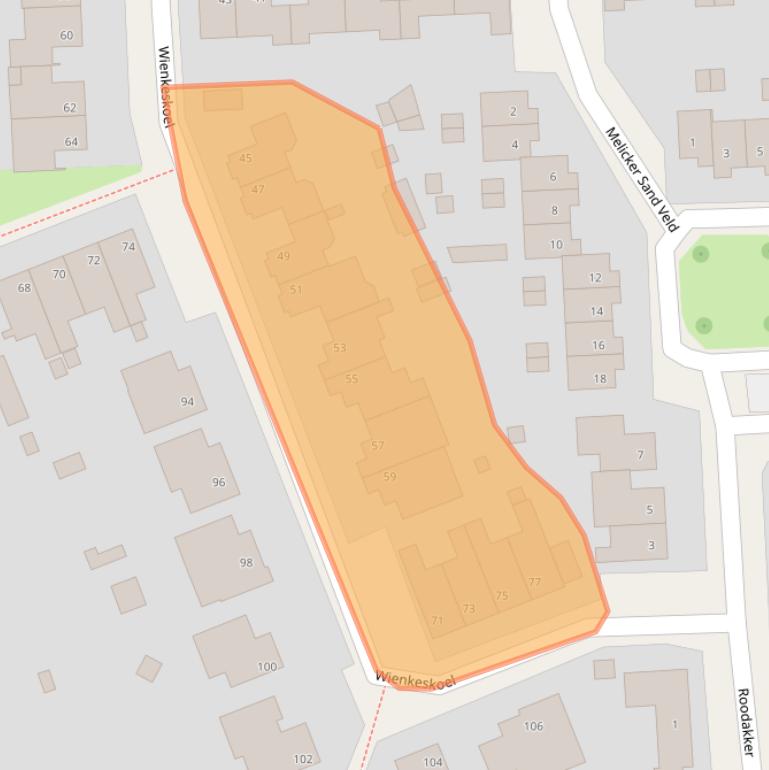 Kaart van postcodegebied 6074HK.