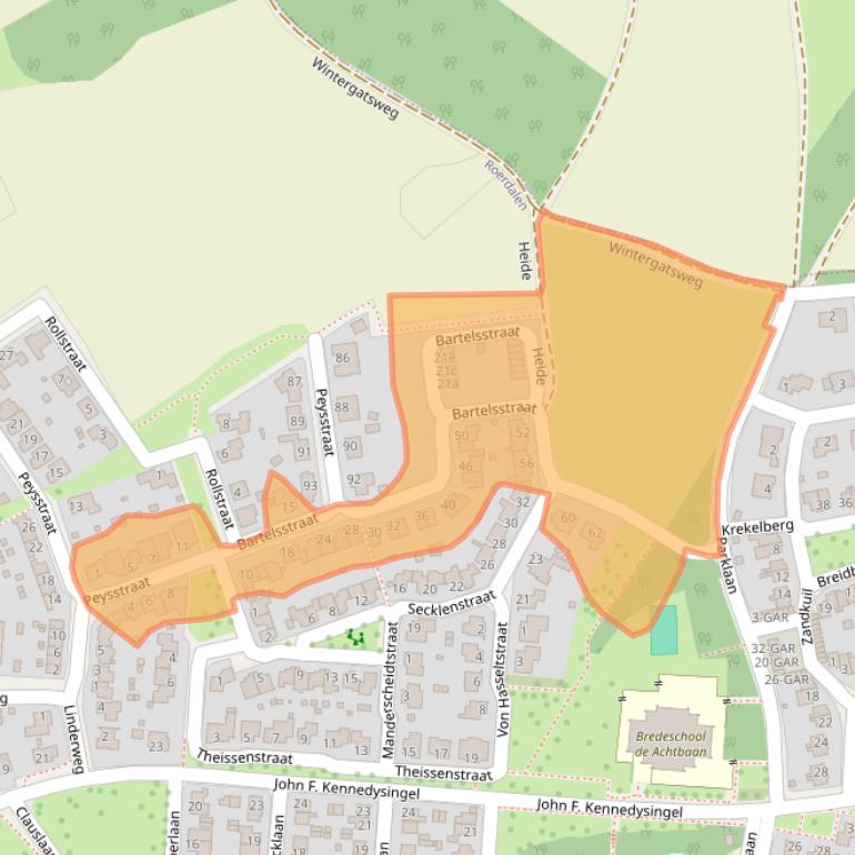 Kaart van postcodegebied 6074HN.