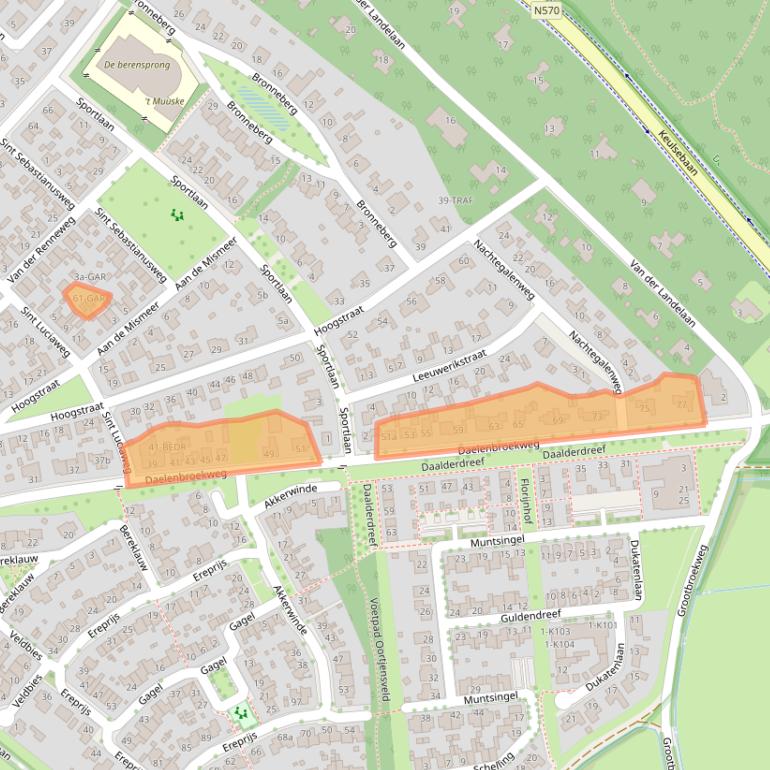 Kaart van postcodegebied 6075ES.