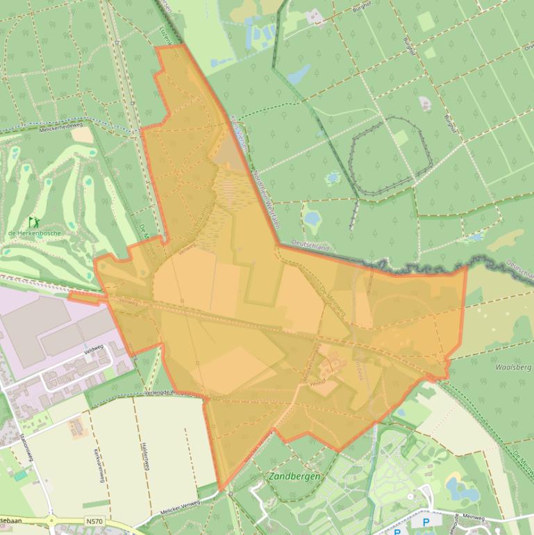 Kaart van postcodegebied 6075NE.