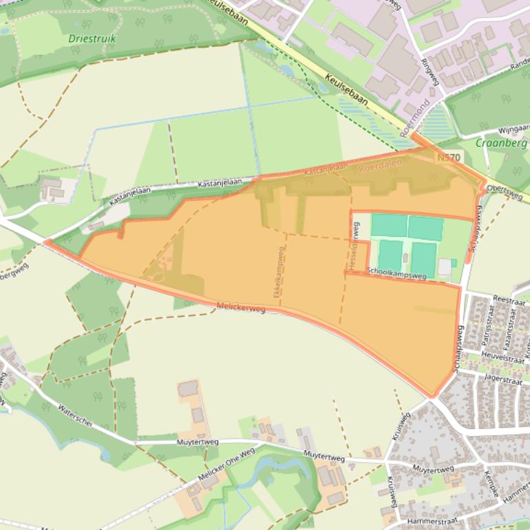 Kaart van postcodegebied 6075NG.