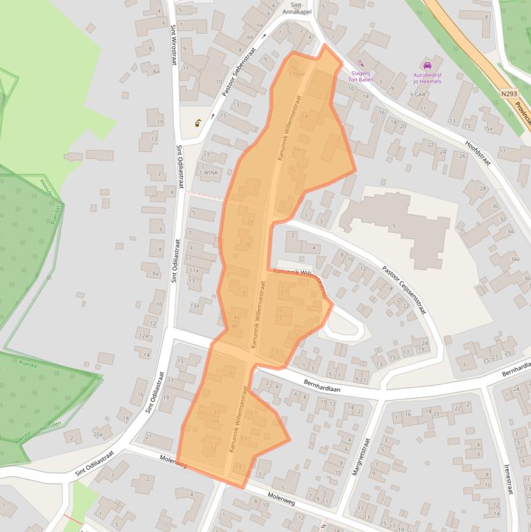 Kaart van postcodegebied 6077AH.