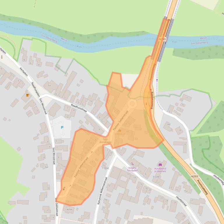 Kaart van postcodegebied 6077AJ.