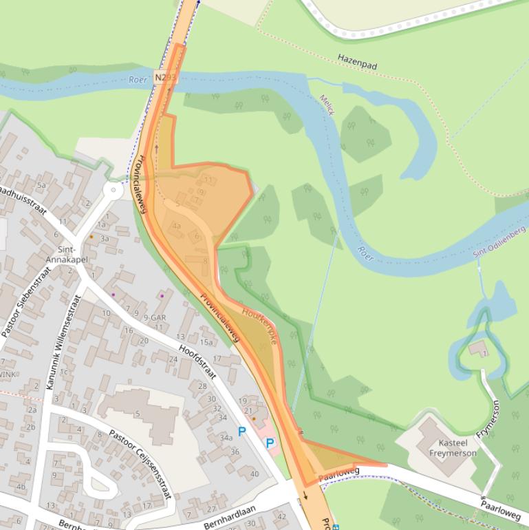 Kaart van postcodegebied 6077AK.