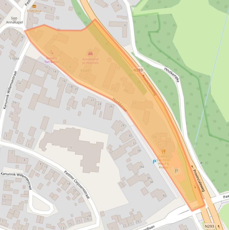 Kaart van postcodegebied 6077AM.