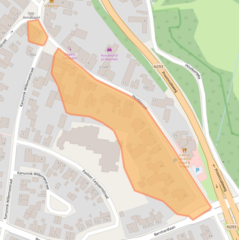 Kaart van postcodegebied 6077AN.