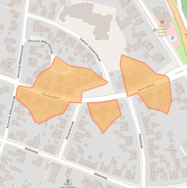 Kaart van postcodegebied 6077AT.