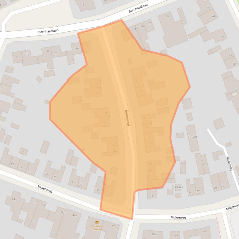 Kaart van postcodegebied 6077AW.