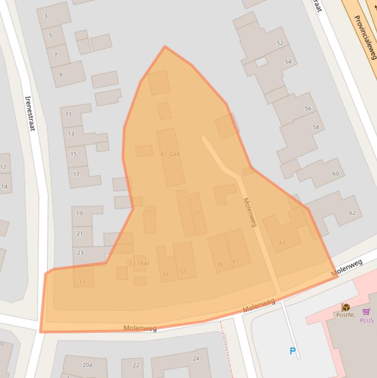 Kaart van postcodegebied 6077BB.