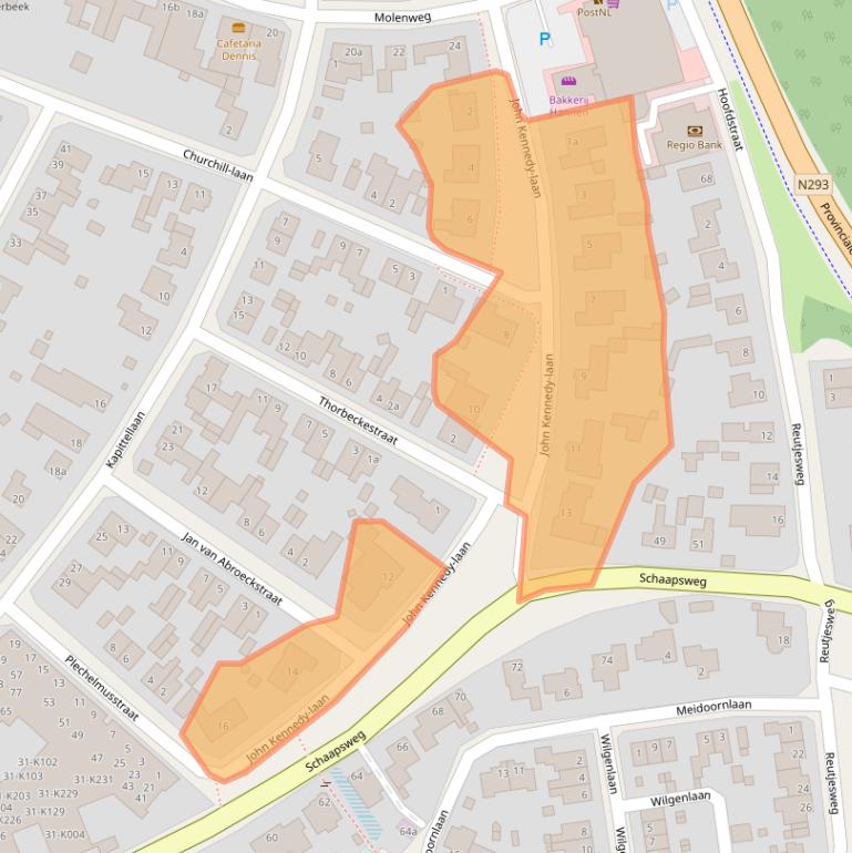 Kaart van postcodegebied 6077BD.