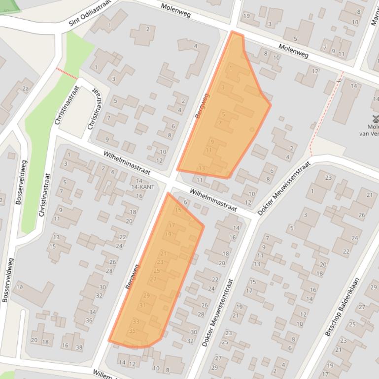 Kaart van postcodegebied 6077BS.