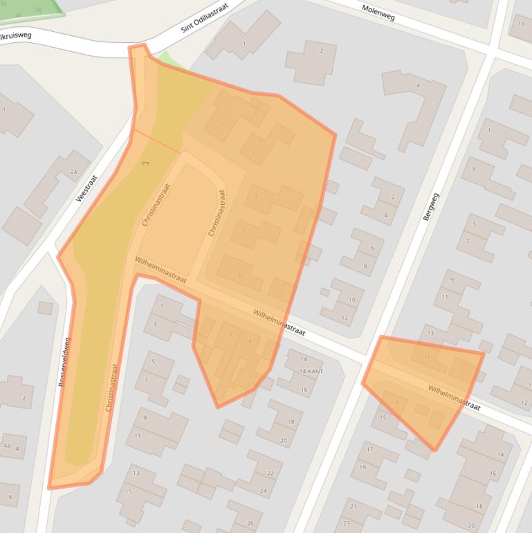 Kaart van postcodegebied 6077BV.