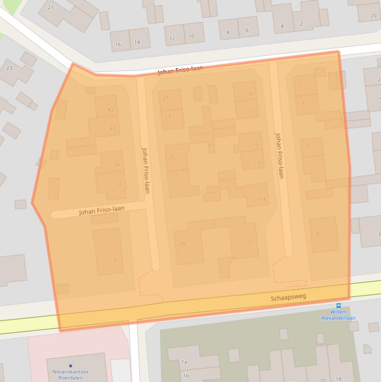 Kaart van postcodegebied 6077CB.