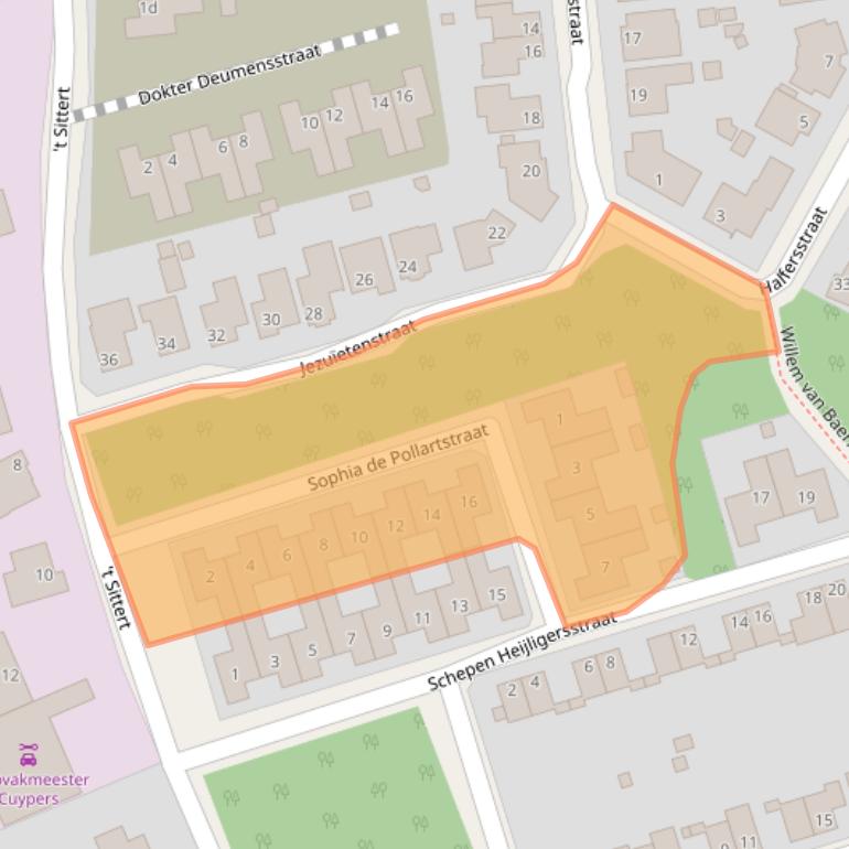 Kaart van postcodegebied 6077DA.