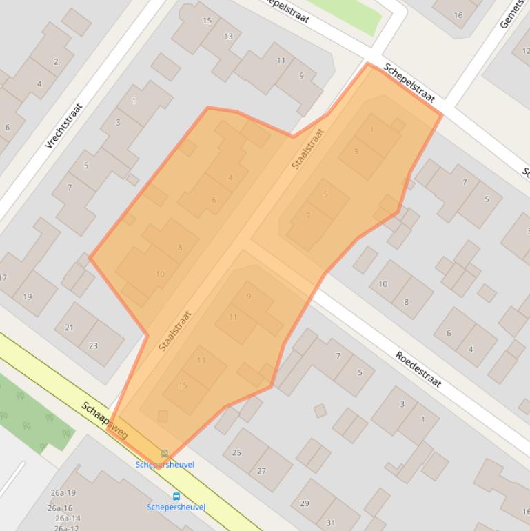 Kaart van postcodegebied 6077GJ.