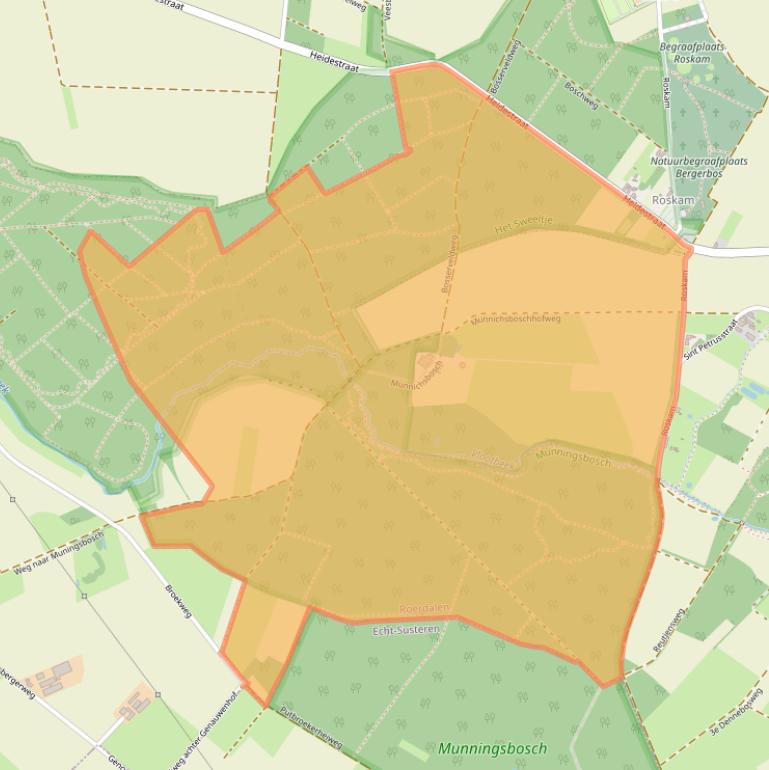 Kaart van postcodegebied 6077NM.
