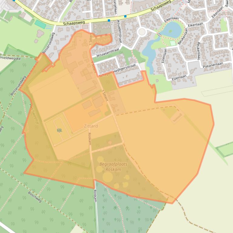 Kaart van postcodegebied 6077NN.