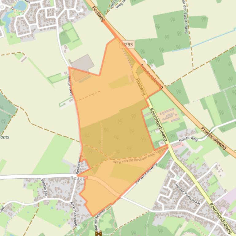 Kaart van postcodegebied 6077NP.