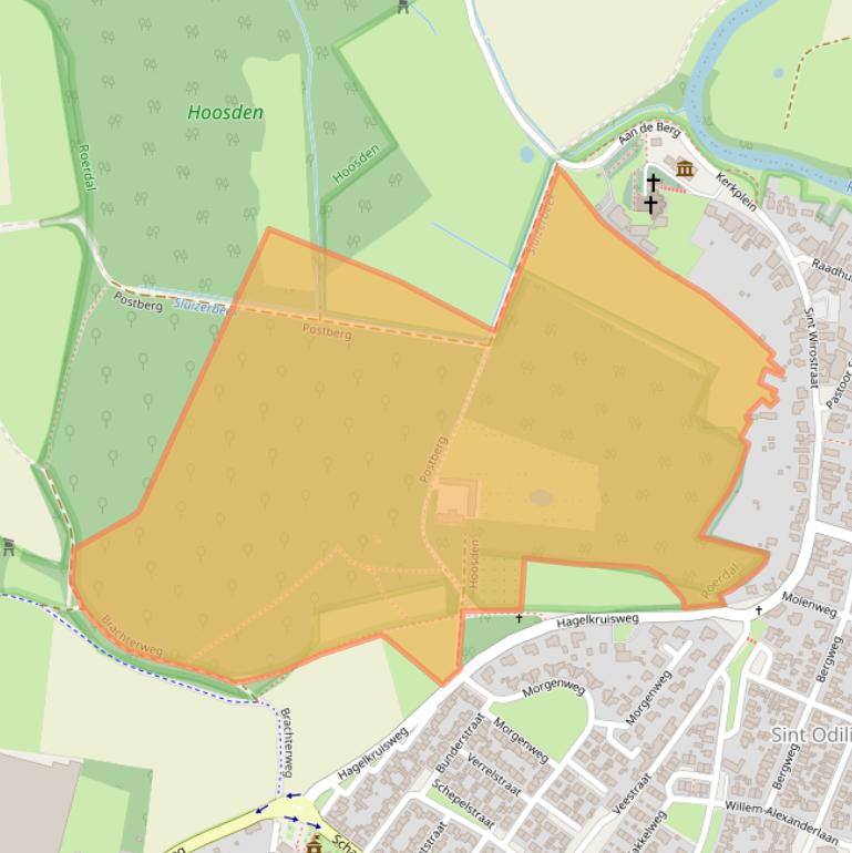 Kaart van postcodegebied 6077NT.