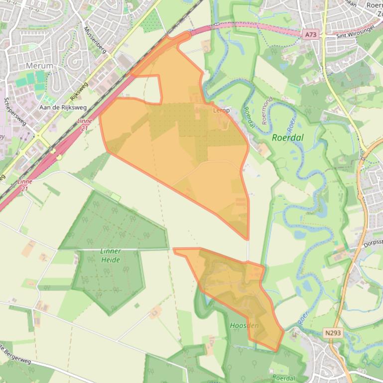 Kaart van postcodegebied 6077NW.