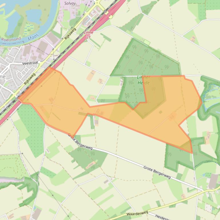 Kaart van postcodegebied 6077PC.