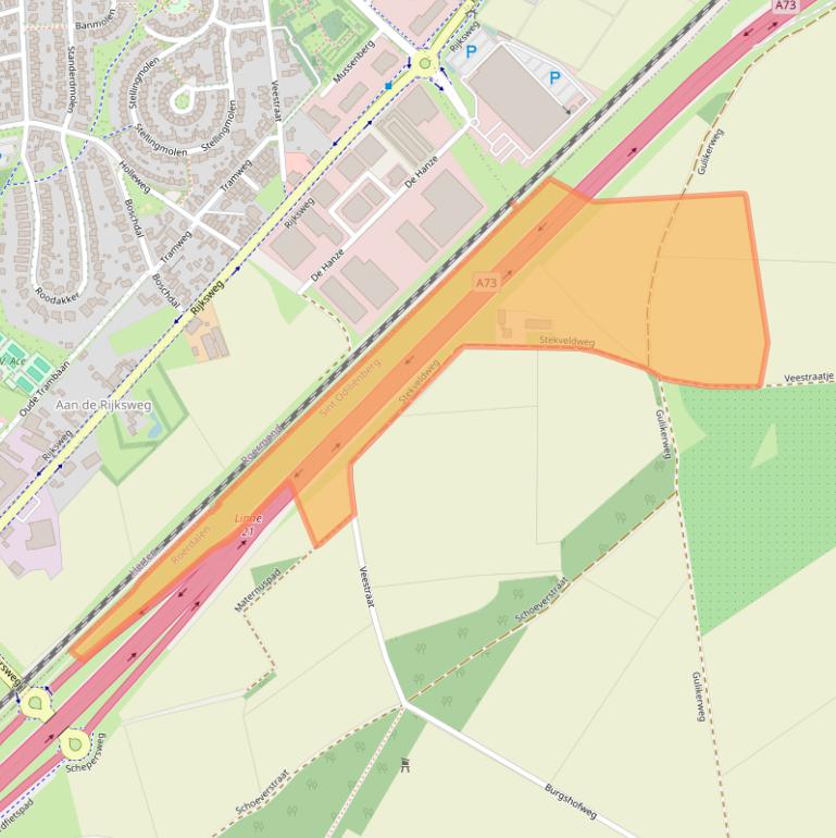 Kaart van postcodegebied 6077PE.