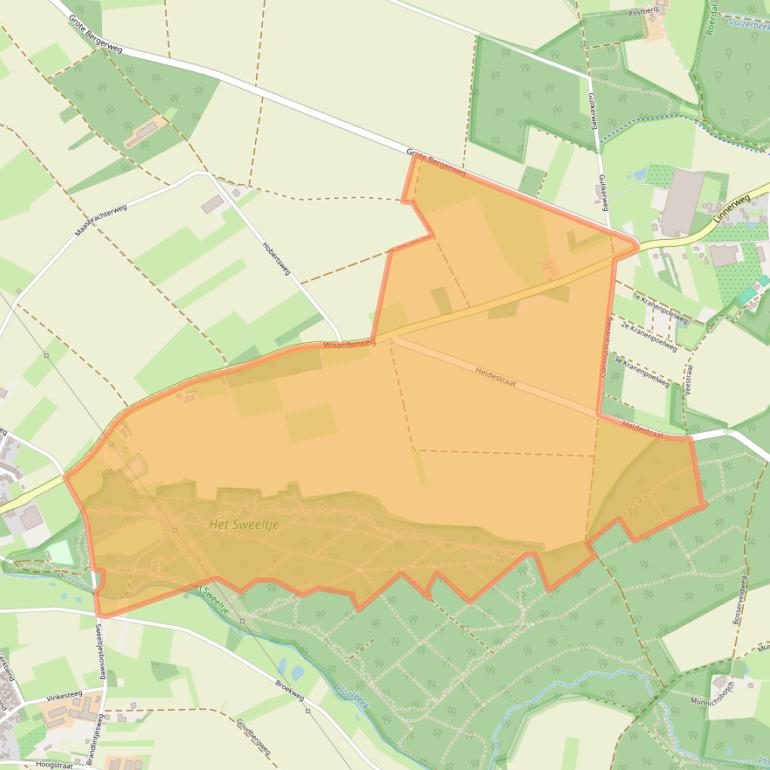 Kaart van postcodegebied 6077PG.