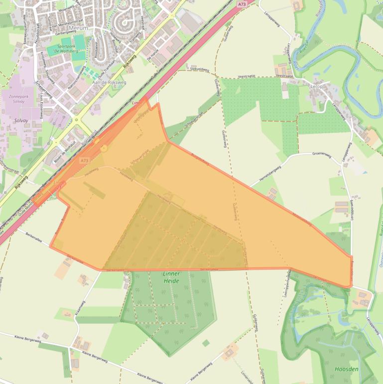 Kaart van postcodegebied 6077PK.