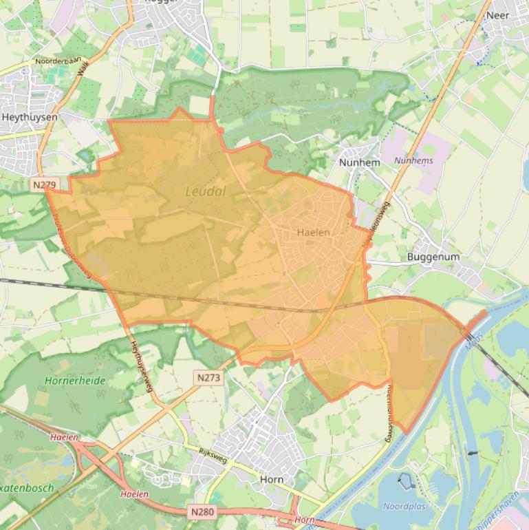 Kaart van postcodegebied 6081.