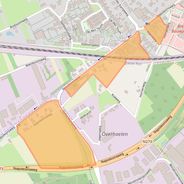 Kaart van postcodegebied 6081AA.