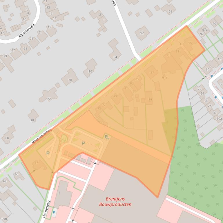 Kaart van postcodegebied 6081AB.