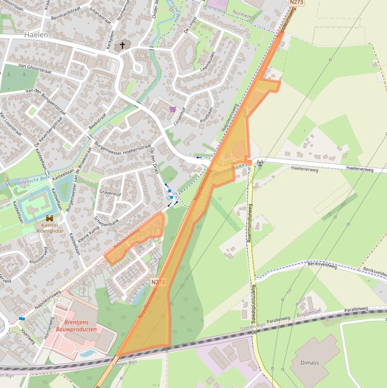 Kaart van postcodegebied 6081AC.