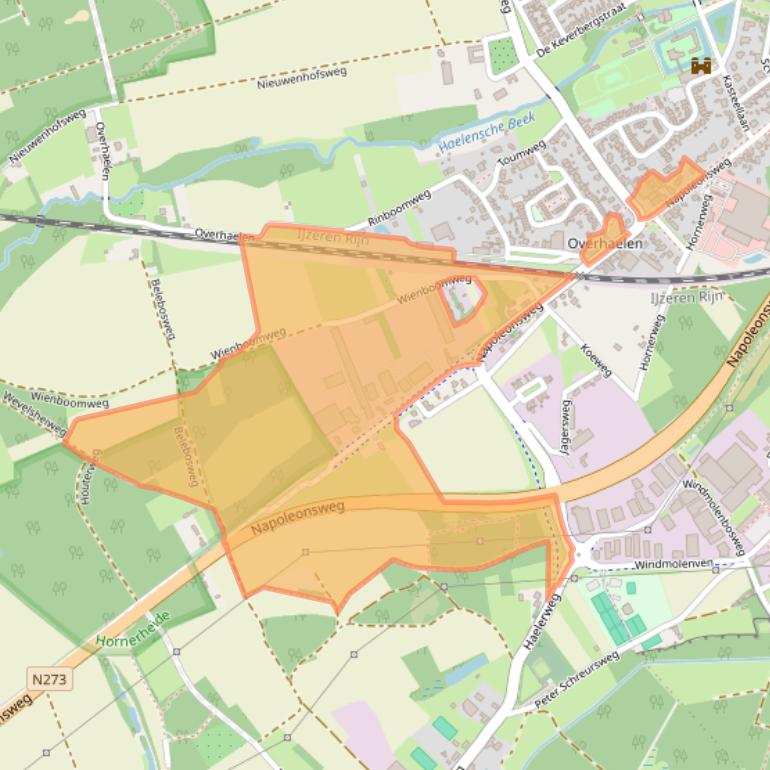 Kaart van postcodegebied 6081AD.