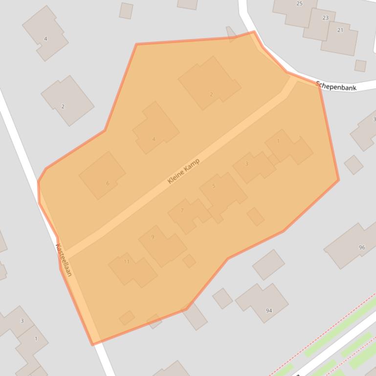 Kaart van postcodegebied 6081AK.