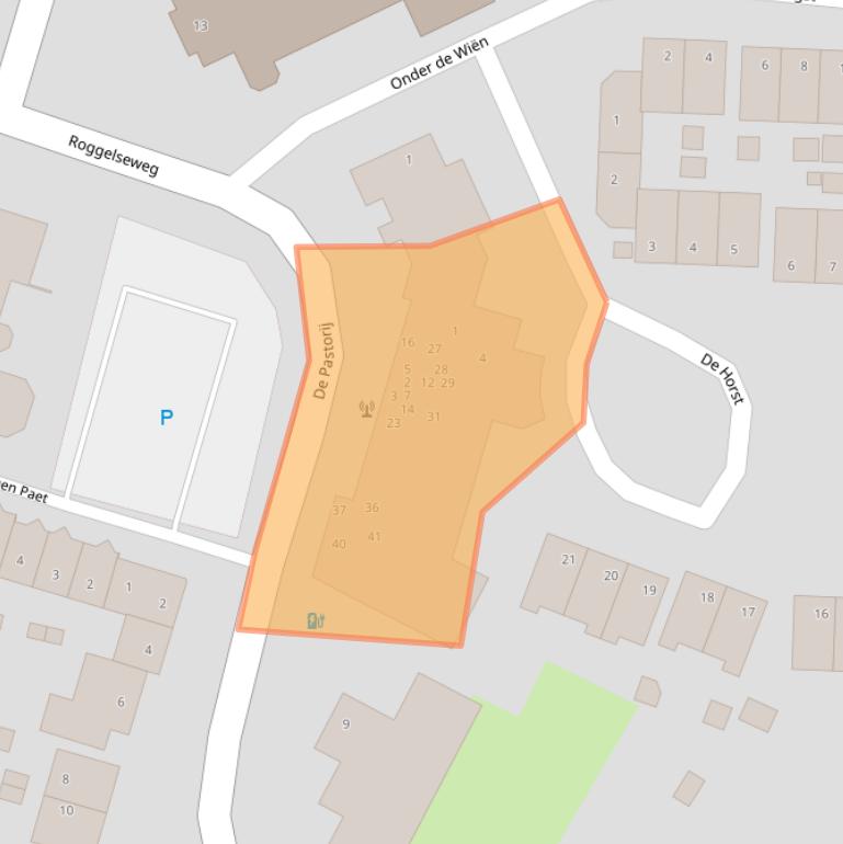 Kaart van postcodegebied 6081AZ.